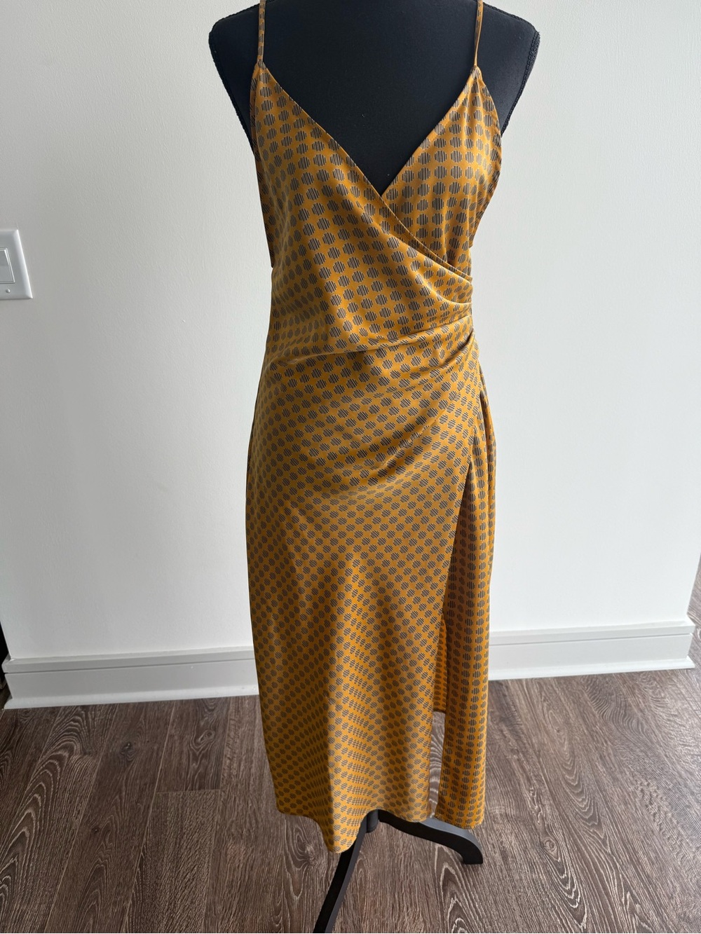 Urban Outfitters Golden Mustard Slip Midi Dress